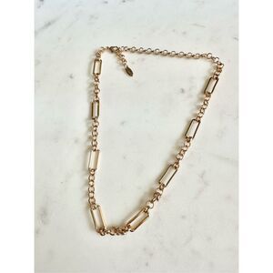 Ettika gold color paper clip necklace
